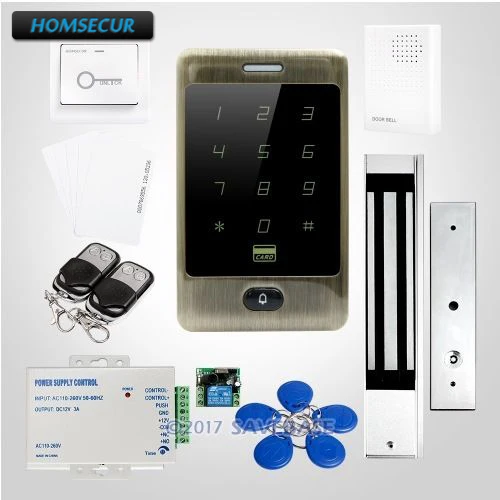 

HOMSECUR DIY Access Control System with Electric NC Strike Lock + HOMSECUR Exit Button + Wired Doorbell