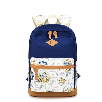 

M046 Quality Flower Women Backpack for School Teenagers Girls Vintage Stylish School Bag Ladies Canvas Backpack Female Back Pack