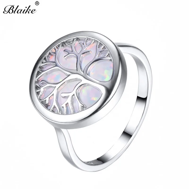 Кольцо Blaike из серебра 925 пробы с белым/синим огненным опалом|Кольца| |