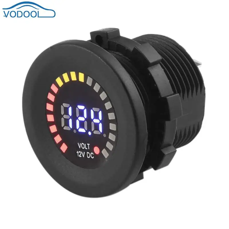 

Waterproof DC 12V Car Motorcycle LED Digital Voltmeter Voltage Meter Gauge For DC 12-24V Motorcycles Boats ATV UTV Camper