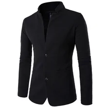 Новая мода Terno Masculino индивидуальный без воротника Простроченный мужской костюм брендовый высококачественный Блейзер приталенный мужской костюм
