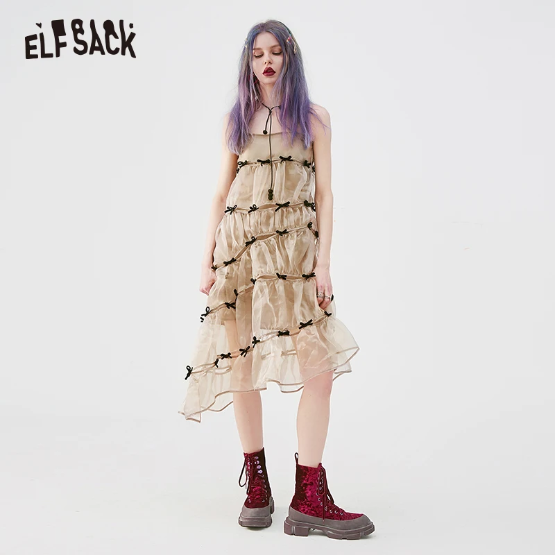 Женское вечернее платье ELFSACK белое элегантное асимметричное с открытыми плечами