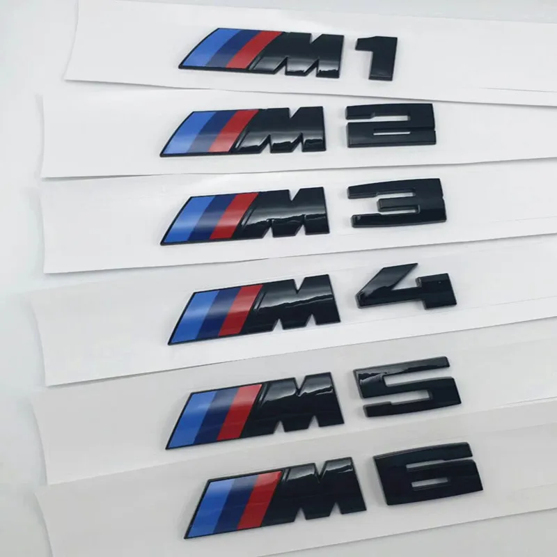 

3D Glossy Black M1 M2 M3 M4 M5 X3m Chrome Emblem Car Styling Fender Trunk Badge Logo Sticker for BMW E46 E90 Car Accessories