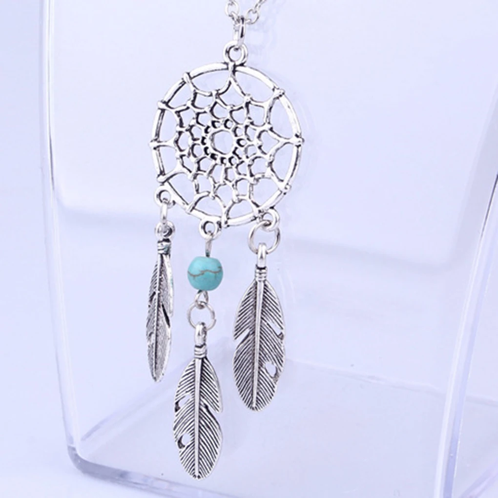

Dreamcatcher Feather Pendant Necklace Alloy Necklace Women Sweater Chain