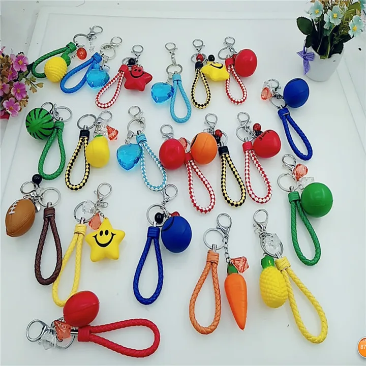 Multicolor Rope Keychain Key Ring Chain Car Pendant Leather Keychains