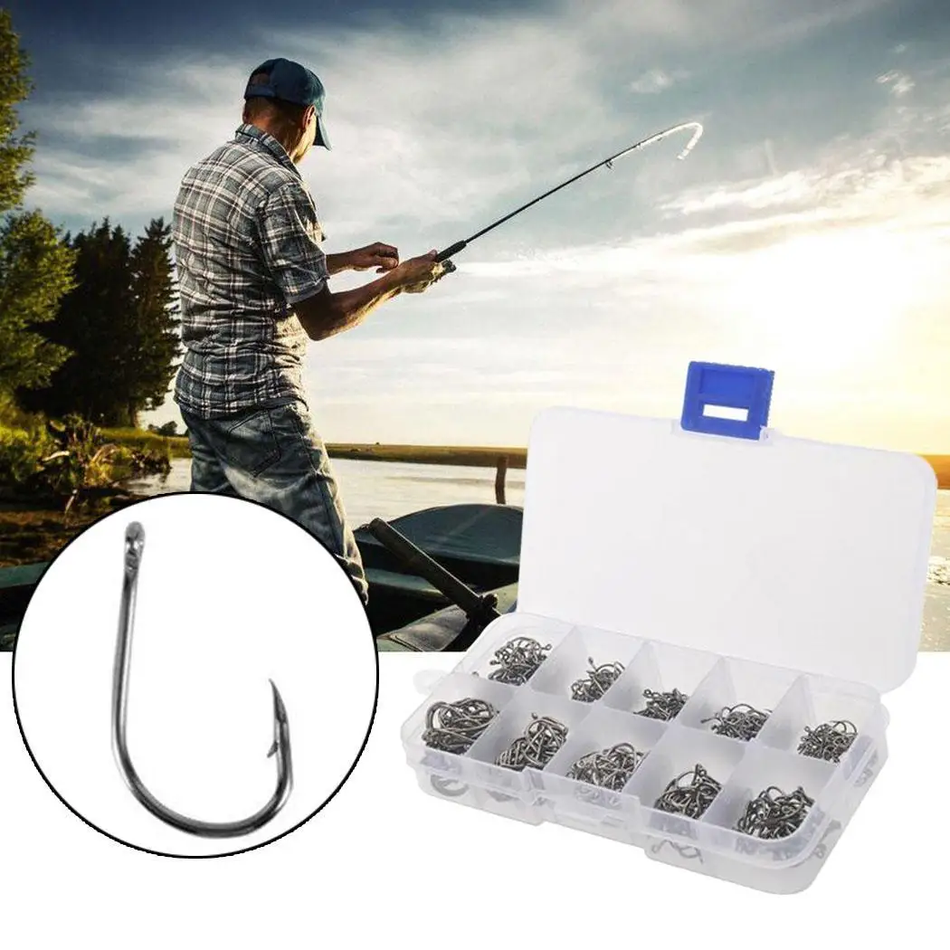 

500Pcs/Lot Carbon Steel Fishing Hook 3#-12# Non-barb Fishhooks Pesca Jig Head Ganchos Carp Fishing Tackle Tool