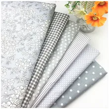 Серый цветочный принт, хлопок, толстая четверть ткани для домашнего текстиля, постельные принадлежности, стеганая ткань Tecido для лоскутного шитья, сделай сам