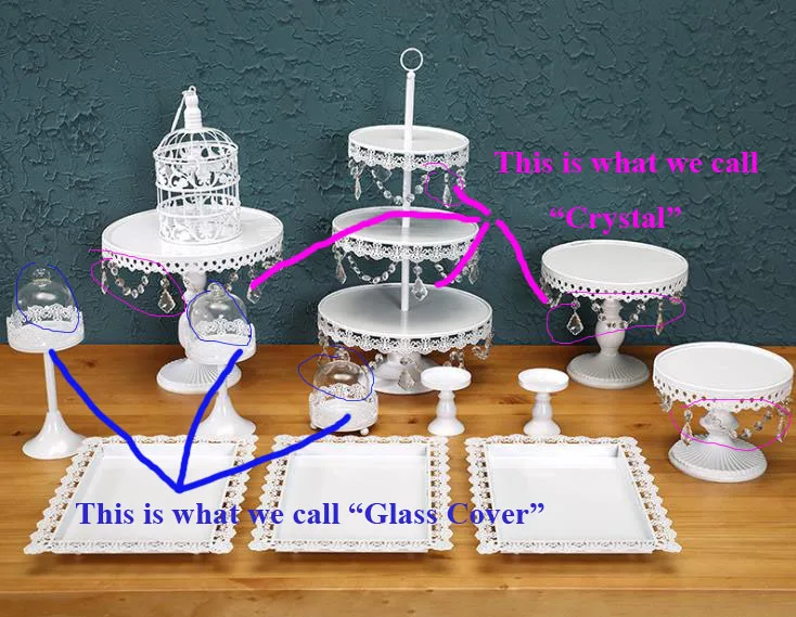 Набор из 12 штук золотой торт стенд Свадебная стойка для кексов стеклянный купол кристалл украшение для шоколадных конфет приспособления для выпечки тортов жаропрочная посуда