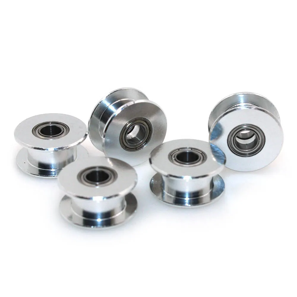 Hot sale GT2 5mm Bore Aluminum Toothless Timing Belt Idler