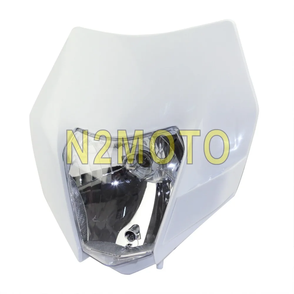 Мотокросс Белый Байк прочная фара MX гонки маска на голову передняя лампа для KTM EXC SX-F XC-W Husqvarna FE TE 125 350 450