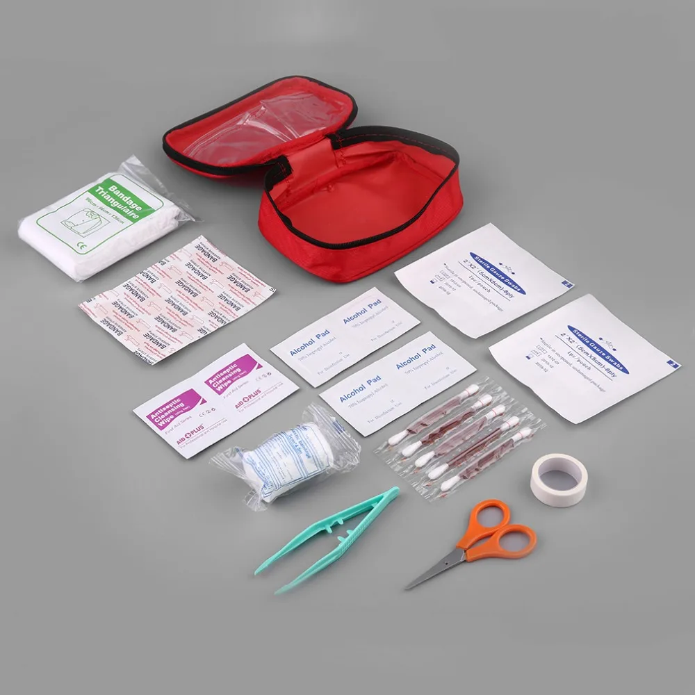 12 unids/lote Primeros Auxilios para deportes al aire libre de viaje Camping emergencia médica bolsa con Kit vendajes torniquete botiquín
