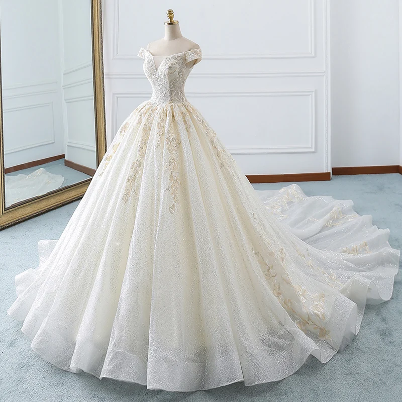 A-Line свадебное платье с длинным шлейфом; Robe De mariée Trouwjurk Милая Кружева свадебное платье es короткий рукав Vestido De Novia