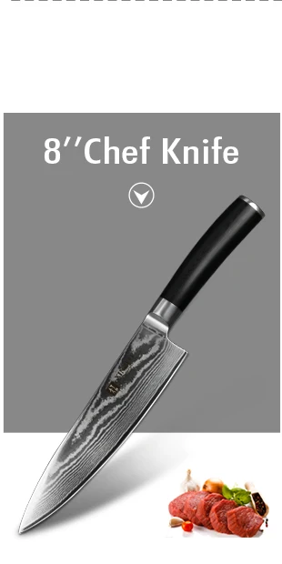 XINZUO 8 ''шеф-повара Knife3 слой 440C ядро клада Стальные Кухонные ножи Gyutou кухонные инструменты G10 ручка из нержавеющей стали резак