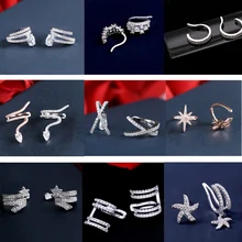 Горячая Распродажа, крошечные очаровательные женские серьги-клипсы, Кристальные серьги в форме звезды, серьги-капельки для ушей, без отверстий, кубический цирконий, ювелирные изделия для женщин, вечерние, подарок