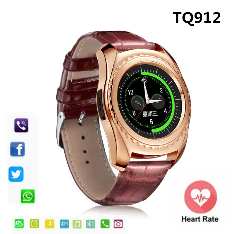 TQ912 Heart Rate Blood Pressure Monitor Wrist Waterproof Bluetooth Smart Watch Phone Sim Card