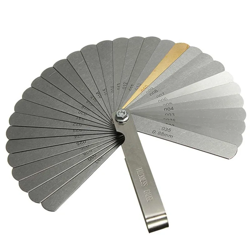 

Internal Diameter 100mm Metric 32 Blades Steel Feeler Gauge for Spark Plug Gap Valve Tappets 0.05- 1.0mm Valve Feeler Gauge