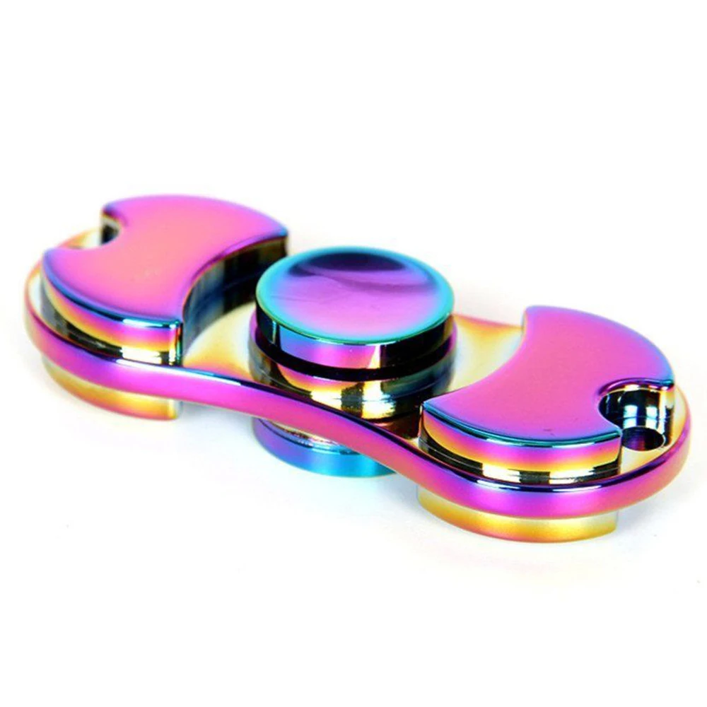 

Rainbow Fidget Spinner Metal Colorful Tri-Spinner Toys For Children Audlt EDC Anxiety Stress Relief  Fidget Finger Spinner Hand