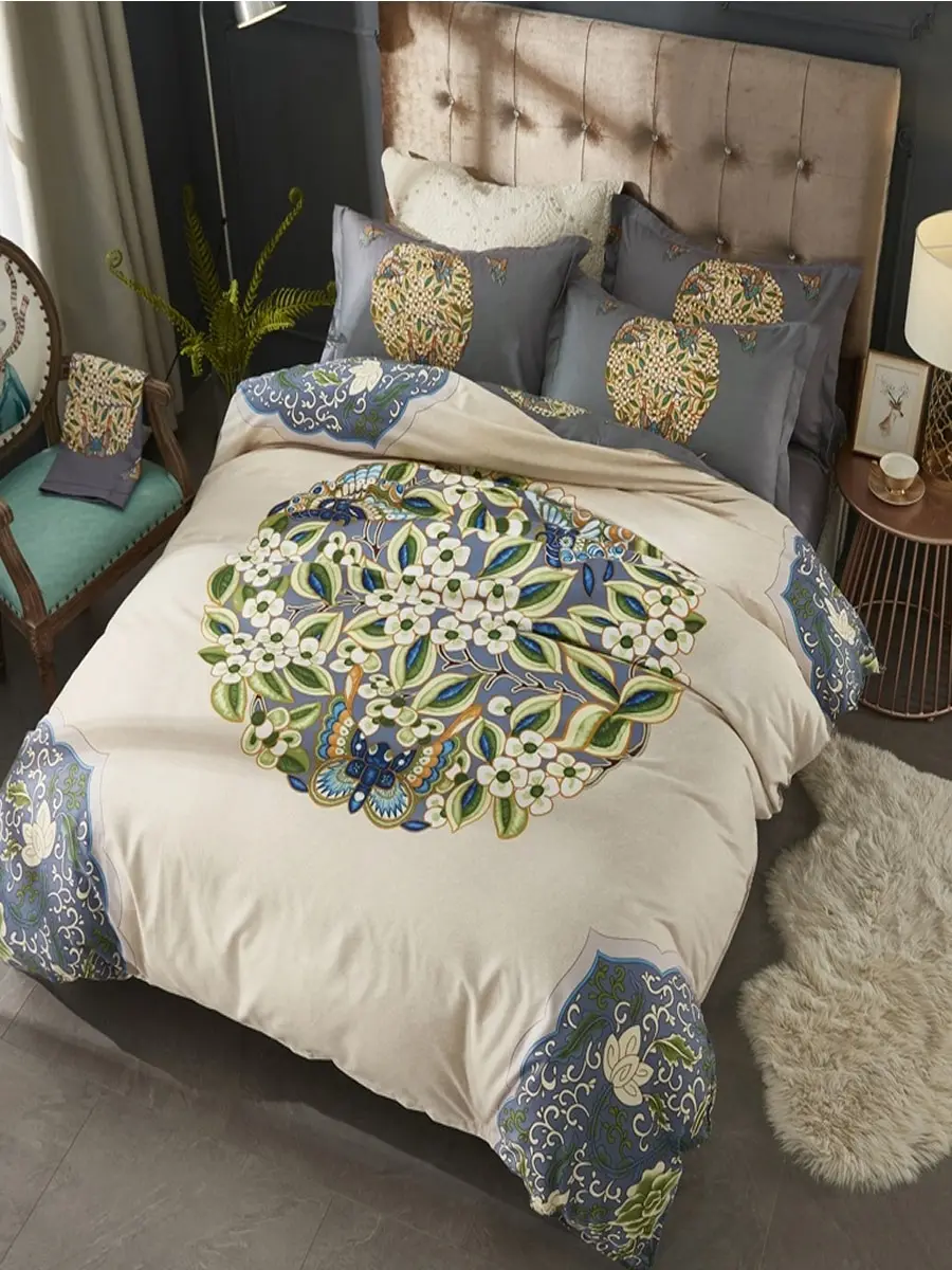 

4 Pcs Bedding Set Fashion Cotton Warm Soft Double Size Bedsheet Set