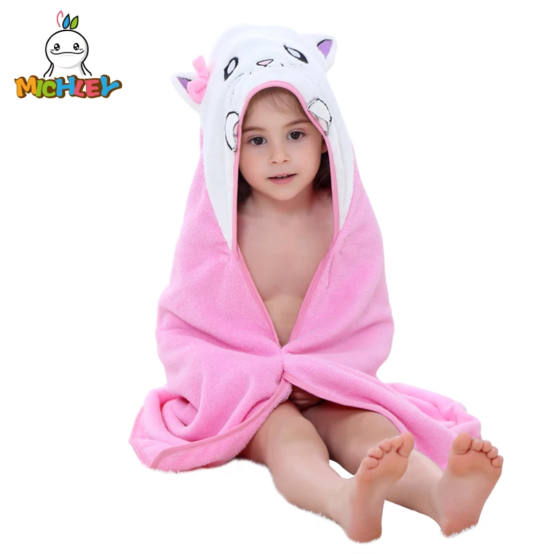 Kaufen MICHLEY 0 7 Kinder Handtuch Frühling Mädchen Nette Mit Kapuze Cartoon Handtuch Junge Strand Tier Nette Kleidung Kinder Bunte Baumwolle bademantel WEB
