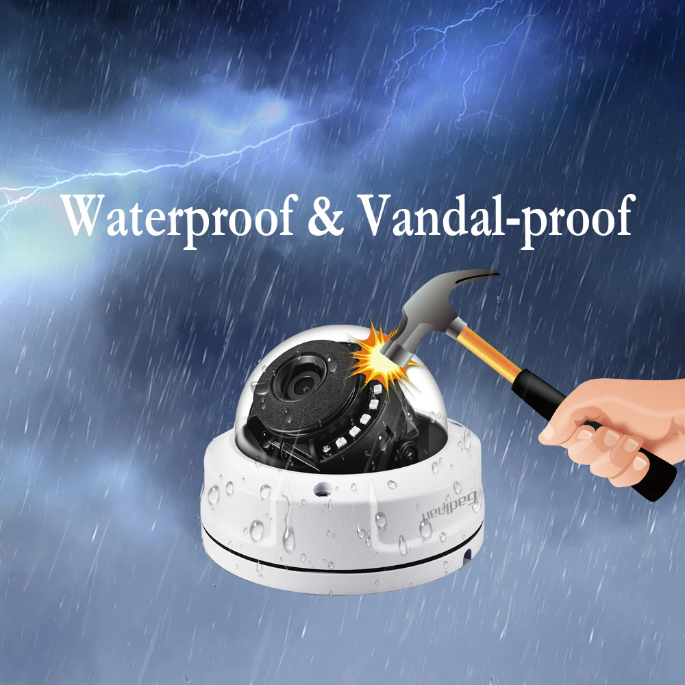 GADINAN iCSEE Dome IP Camera Vandal-proof 5MP 2592*1944 WiFi 2.4G Wireless Wired Security Cam with