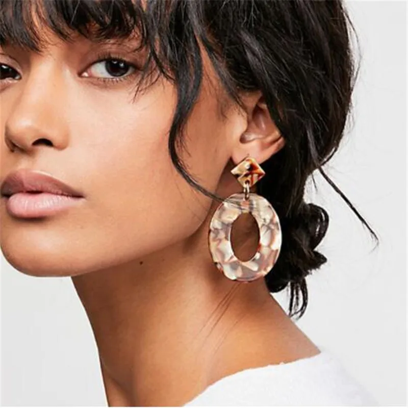 

Vintage Acrylic Earrings Geometric Resin Drop Dangle Earrings For Women Party Jewelry 2019 Fashion Female Earrings Za Brincos