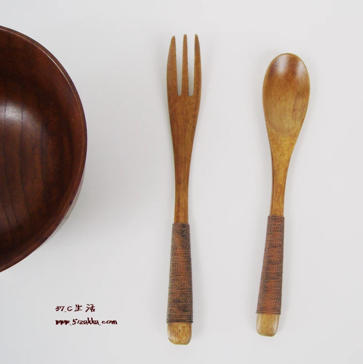 Zakka Chinese Style Wood Fork tableware FreeShippingwooden fork