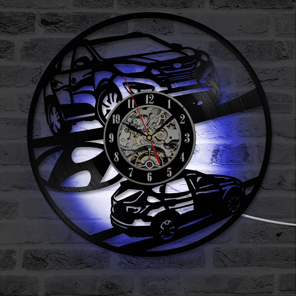 

Antique Style Classic Hyundai Car Vinyl Record Wall Clock Home Decor Wall Art Hanging Mute LED Light Clock