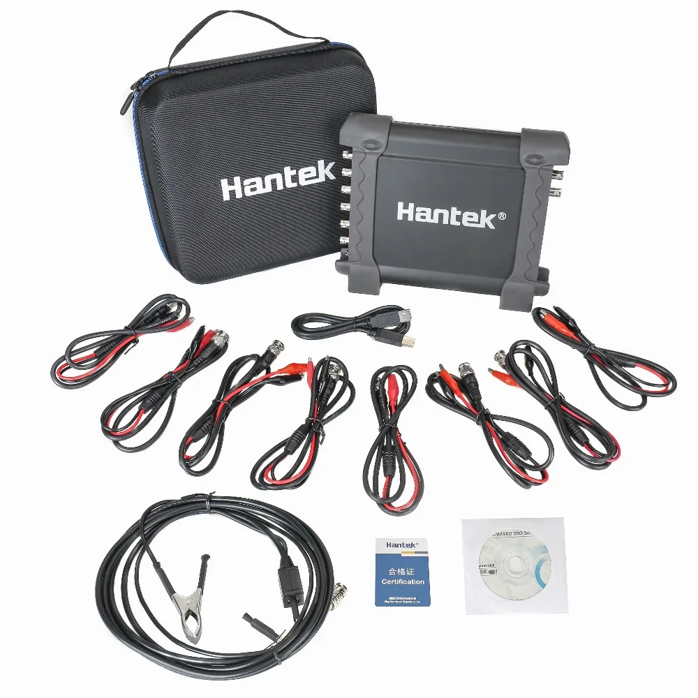 7//8//10 USB Hantek 1008C 8 Channel Virtual Automotive USB Oscilloscope DAQ Signal Generator Software Support Win XP 3 Languages Oscilloscope