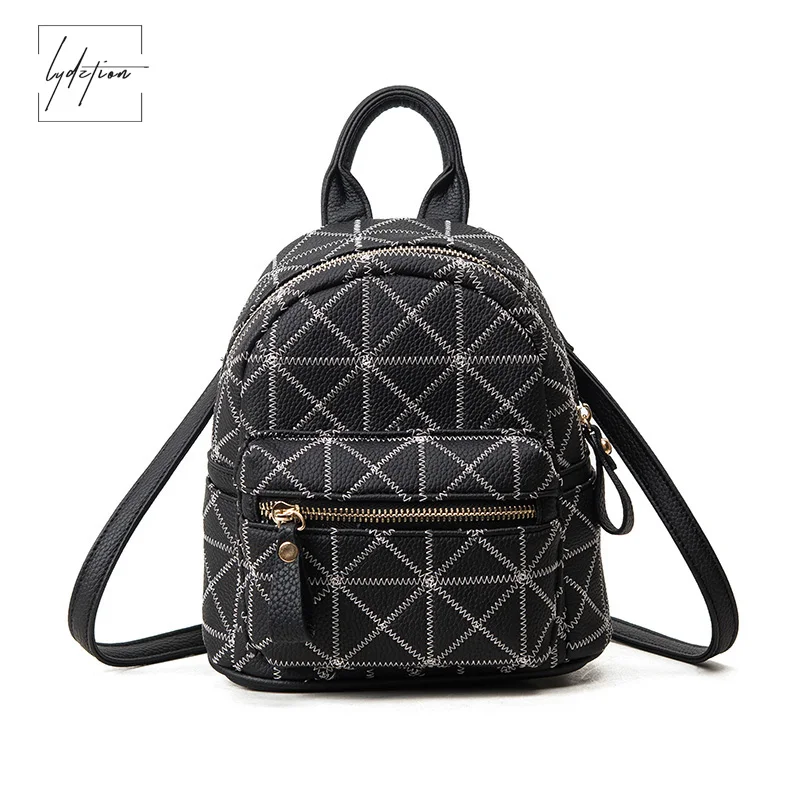 2018 geometry japanese design backpack PU leather harajuku backpack