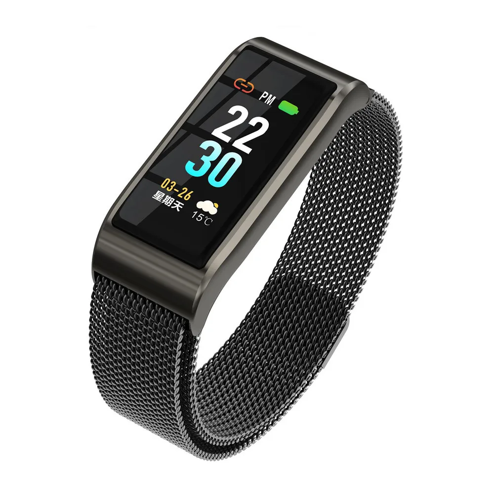 Black B29 Smartband шагомер движения Мониторинг частоты сердечных сокращений крови Давление Водонепроницаемый смарт-браслет - Цвет: Black