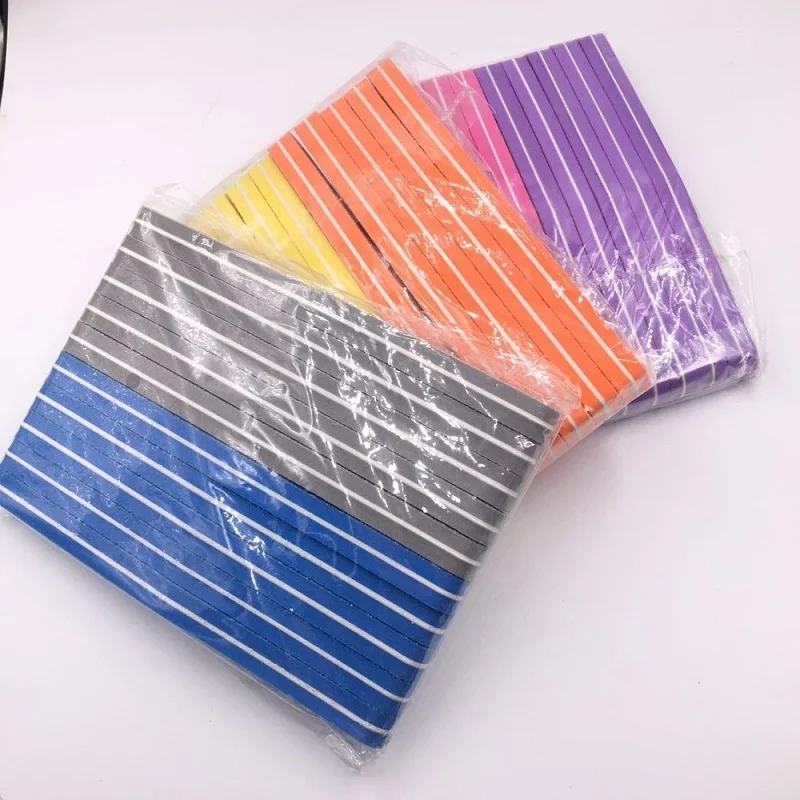 

Hot new style 30Pcs 6 Colors Nail File Available Sunshine Nail Art Buffers 100/180 Washable For Nail Finger Polish