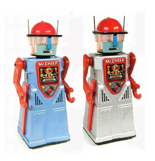 

Retro Collection Tin toys mkd3 Children Metal Wind up Models Robot Handmade Iron Mechanical Electric Dress Smoke Robort
