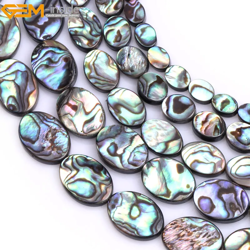 Натуральные овальные шарики абалона 6 12 мм 15 дюймов для изготовления ювелирных