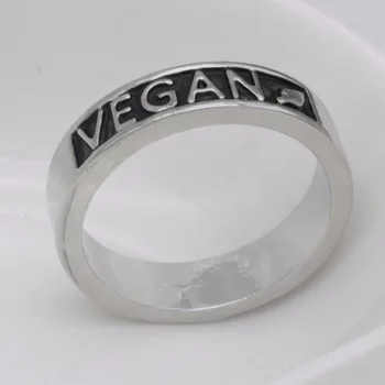 

Vegan Ring Vegetarian Jewelry Wedding Band Vegan Gift YLQ0536