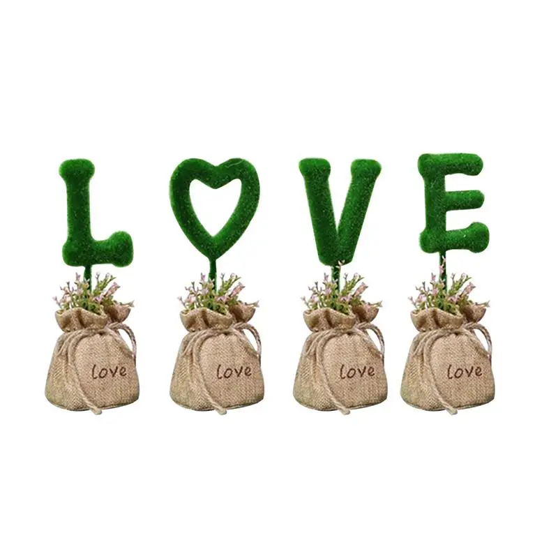 

4PCS Desktop Ornaments Simulated Plants Table Decor Ornaments Craft Decorations Table Decorations