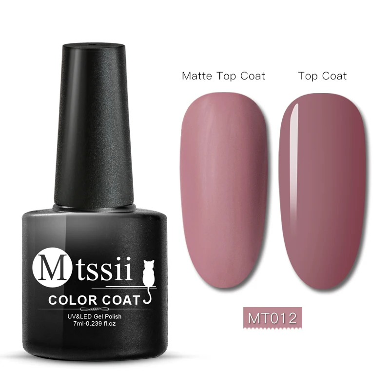 Mtssii 7ml Gel Nail Polish Matte Color Soak Off Matte Top Coat Nail Art Gel Varnish Manicure lacquer Semi Permanent Nail Gel - Color: FFS04951