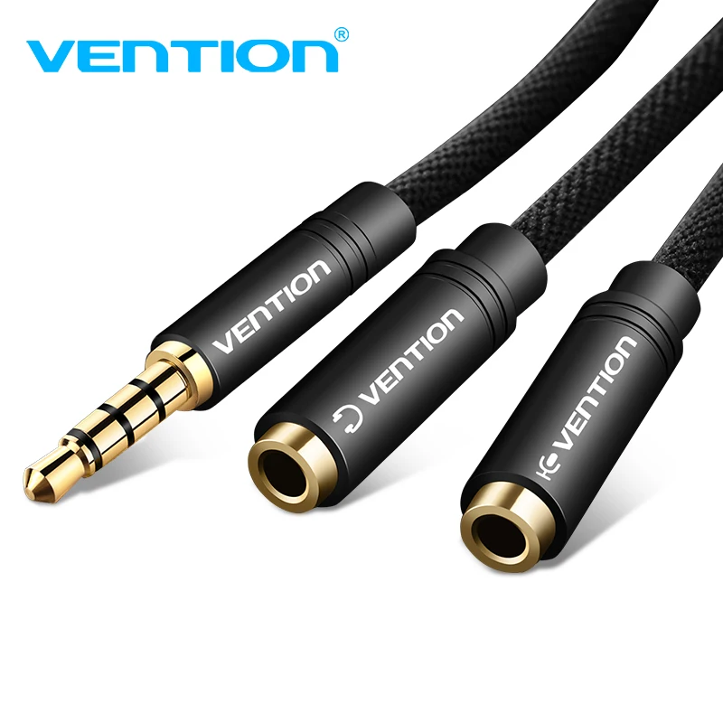 

Vention 3.5mm Aux Cable Audio Splitter for Computer Jack 3.5 Male to 2 Female Mic Splitter Earphone Headphone Extension Cable