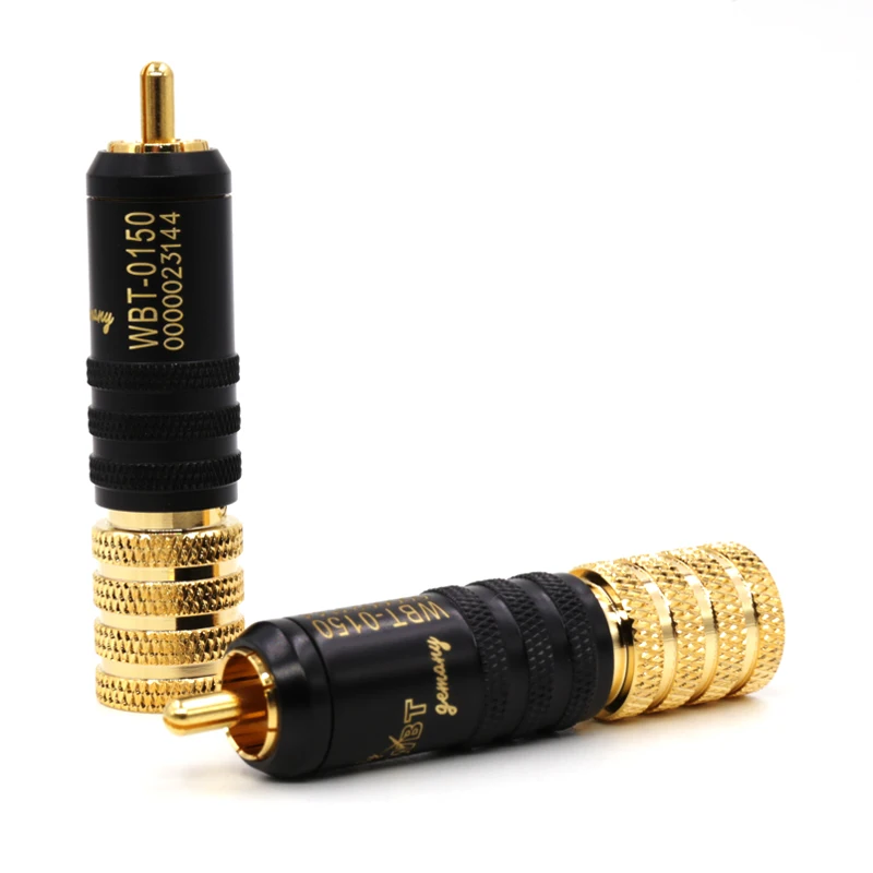 

Free shipping 4pcs WBT-0512 Gold Plated RCA Phone Jack Plug Connector