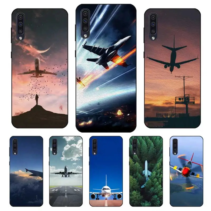 N243 самолет Fly Путешествия Черный силиконовый чехол для samsung Galaxy A2 Core A6 A7 A8 A9 A10 A30 A40