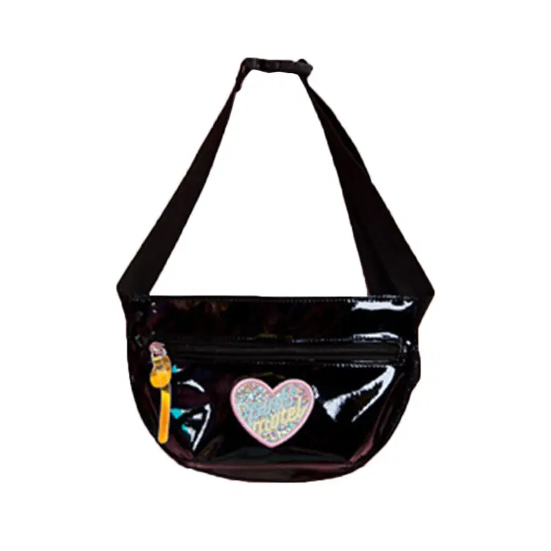 Женская сумка для путешествий с голограммой, поясная сумка, поясная сумка для наушников, пояс для денег, кошелек, сумка для телефона - Цвет: Черный