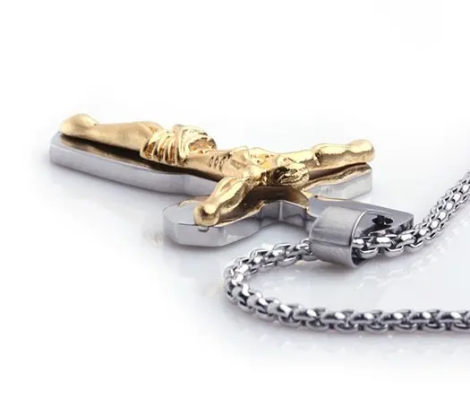 Титана стали крест иисуса подвеска мужчины ожерелье|necklace with perfume bottle|necklace squarependant