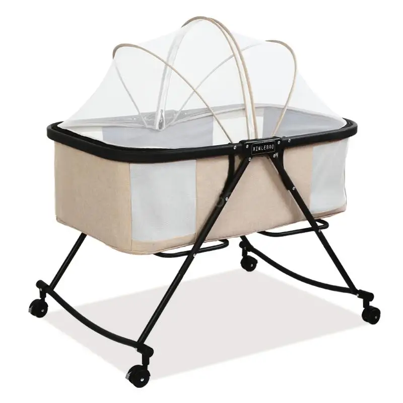 

Baby Bed Foldable Portable Baby Bed Multifunctional Cradle Bed For Newborns Comfort Bb Bed With Roller