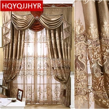 Luxo europeu de alta precisão tridimensional cortinas bordadas para a sala de estar cortina da janela quarto luxo