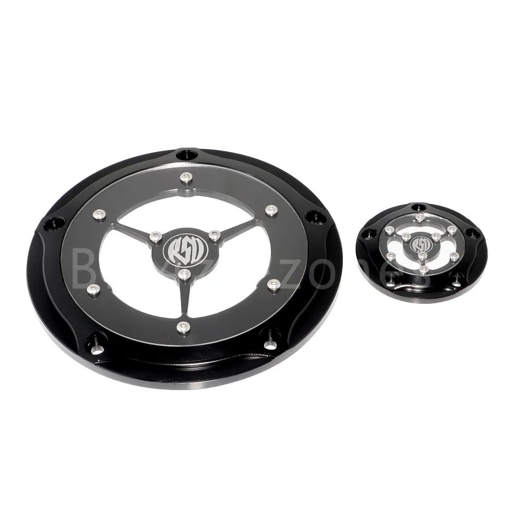 

Motorcycle Black Cut Clarity 5 Hole Derby Timing Timer Cover For Harley Big Twin 1999-2014
