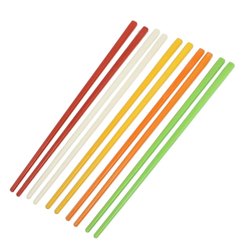 Партия из 5 пар в ассортименте; цветные, пластиковые палочки для еды 8," Длинные - Цвет: Multi