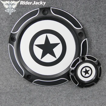 

For Harley Touring Road King Softail Heritage CVO Dyna Before 2016 Year All Black Deep Edge CNC Derby Cover Timing Timer Cover