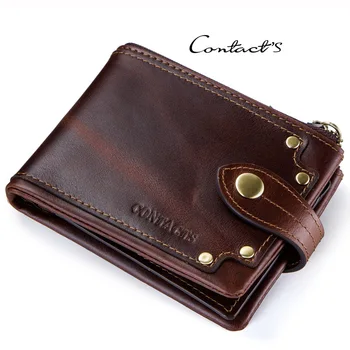 

Men Wallets Leather Rivet Trim Short Purse Tri-fold Leather Wallet