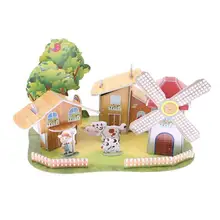 DIY 3D Puzzle Brinquedos Do Miúdo Do Bebê Aprendizagem Precoce de Construção de Casas Padrão Quebra-cabeças Para Crianças Brinquedo de Presente de Aniversário