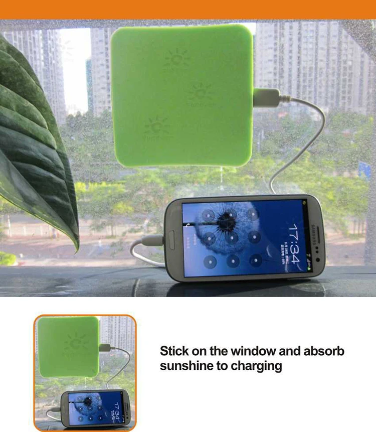 CE ROHS FCC Certification hot 2017 new technology secure solar power bank/window solar charger