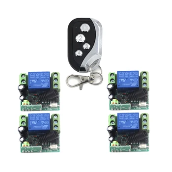 

Remote Control Switches 12V DC 1CH Relay Receiver + 200m 4-Button Transmitter 315/433MHZ Learning Code Receiver SKU: 5416